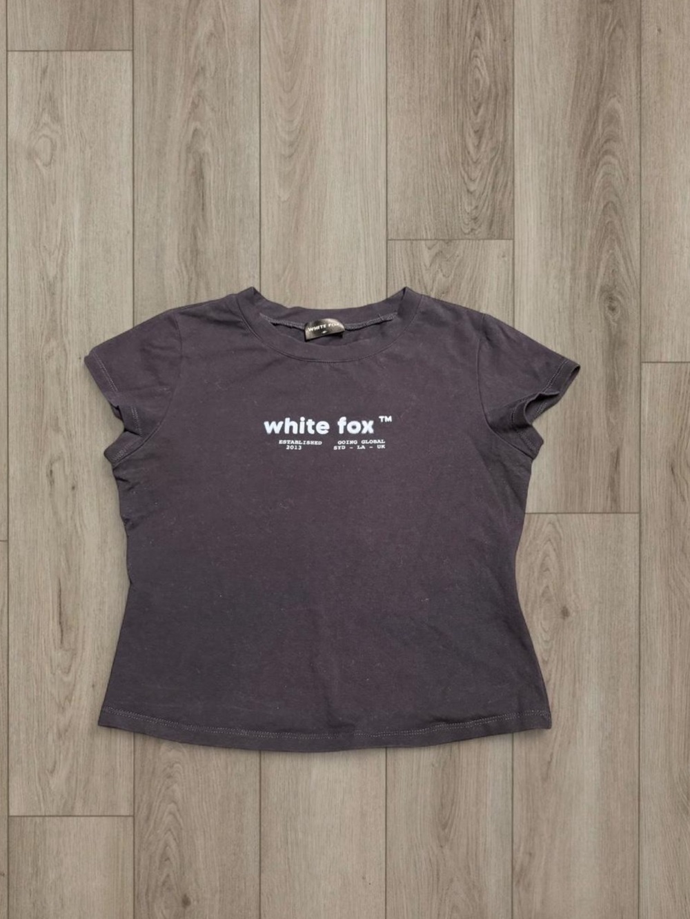 Navy White Fox Baby Tee